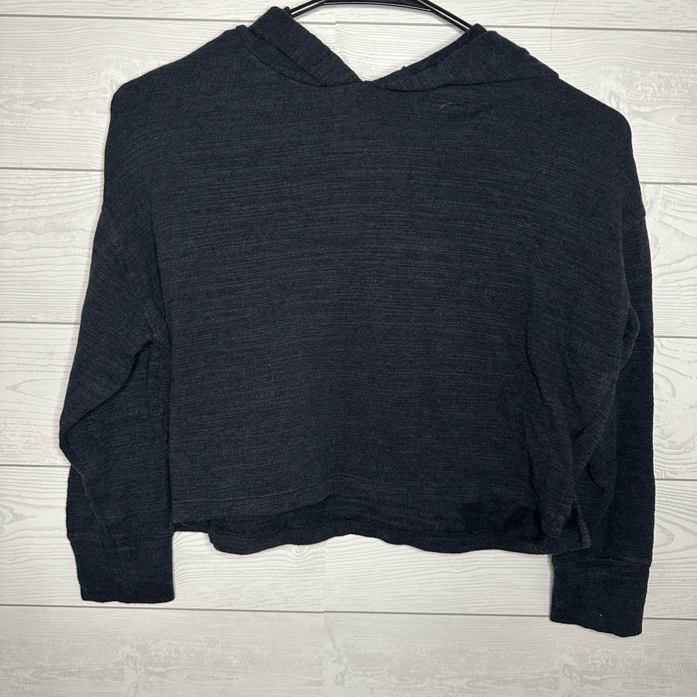 Old Navy Girls Black Cropped Hooded Sweater